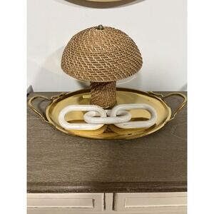 NWT THRESHOLD Oval Gold Metal Cocktail Barware 16" Serving Tray Snake (SEE PICS)